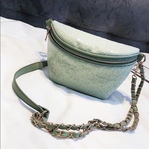 Luxee Ville Jody Mint Sequin Fanny Crossbody Bag